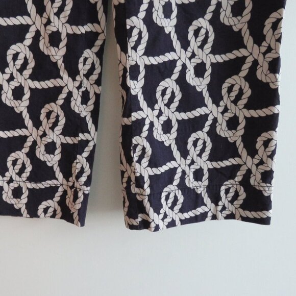 ANTHROPOLOGIE MAEVE The Colette Nautical Rope Wide Leg Cropped Linen Blend Pants - Picture 9 of 16